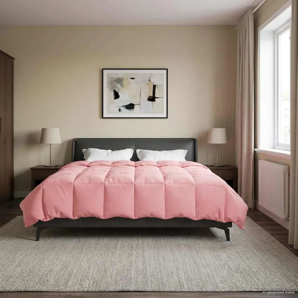 vidaXL Zomer Dekbed 240 x 260 cm Zomer Microfiber (100% polyester) roze, foto 4