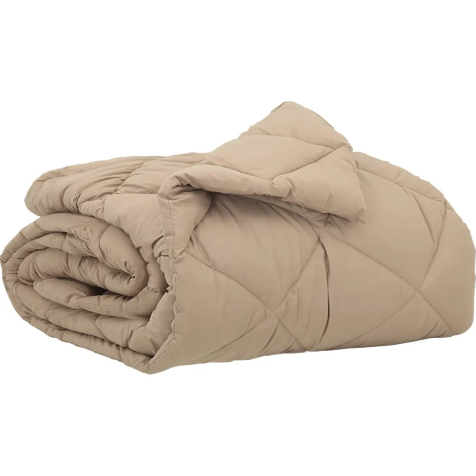 vidaXL Zomer Dekbed 220 x 135 cm 200 gsm Microvezel Taupe, foto 3