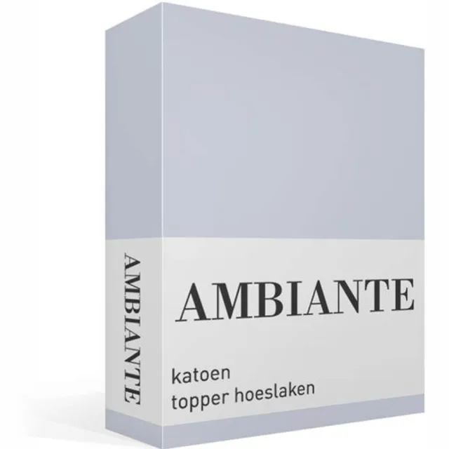 Ambiante Cotton Uni topper hoeslaken - Tweepersoons - Light Blue