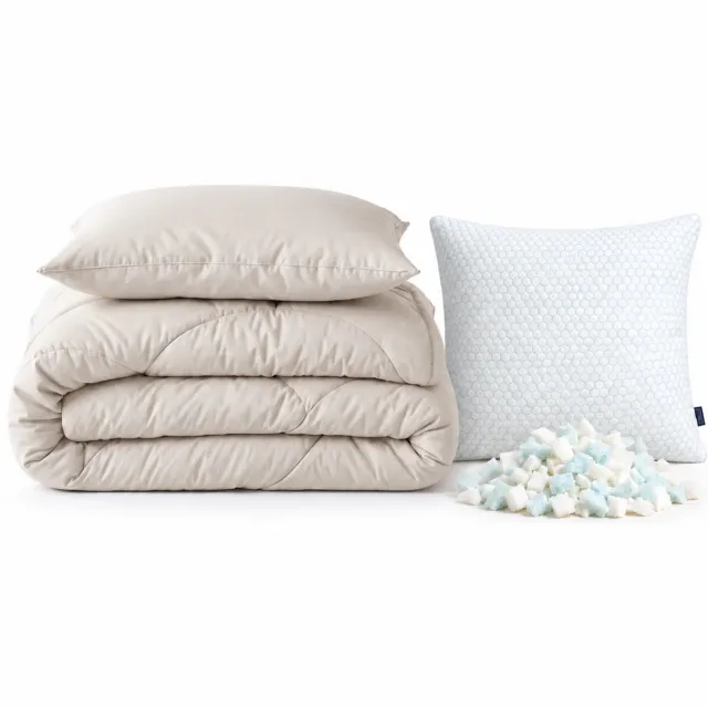 Dekbed-Discounter Sleeptime Dekbed Zonder Overtrek 240 x 200 cm - Inclusief kussen en 2 kussenslopen - Wasbaar op 40 graden - Warmteklasse 2 - Off White