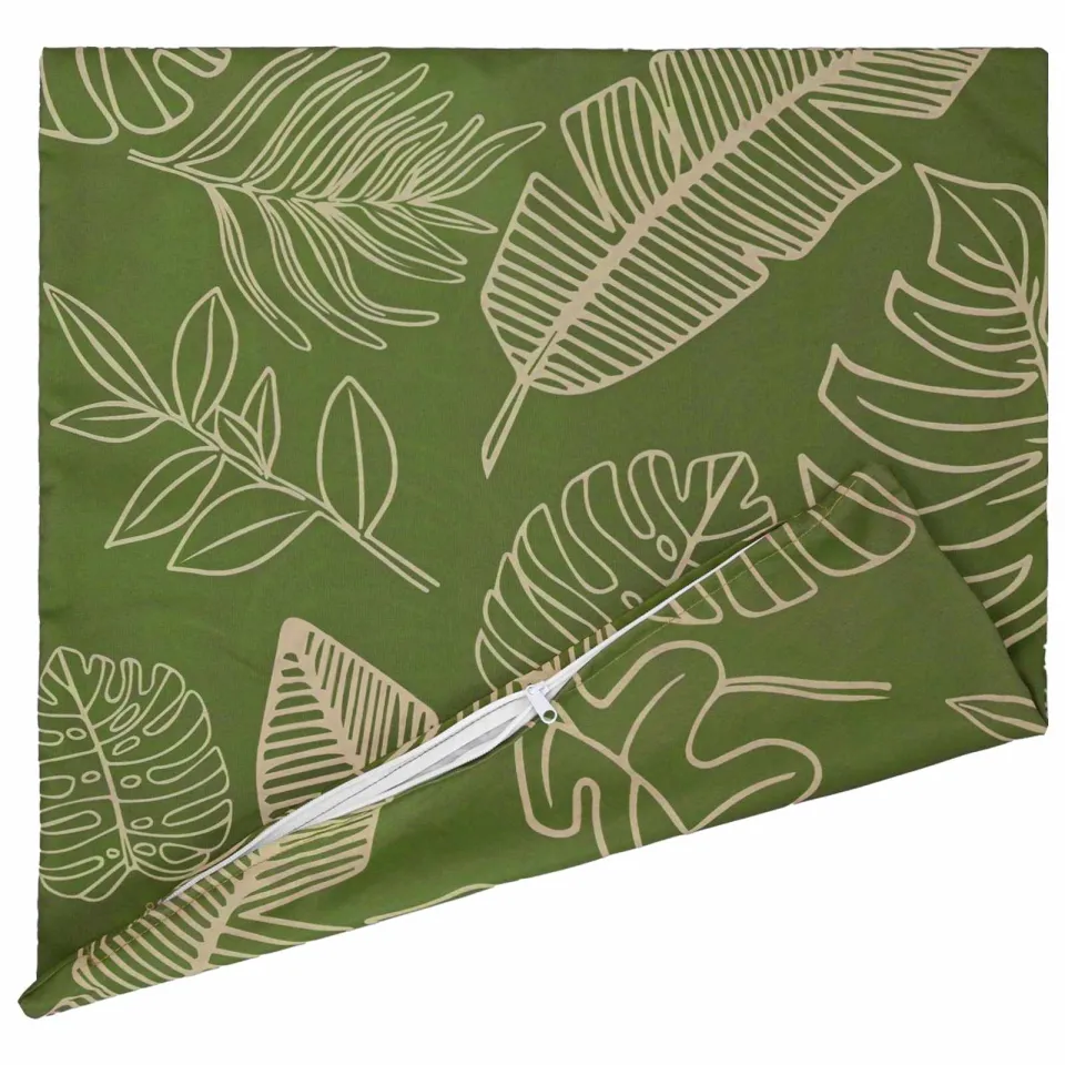 vidaXL Kussensloop 2 st HEERLEN Bladontwerp 45 x 45 cm Polyester Groen
