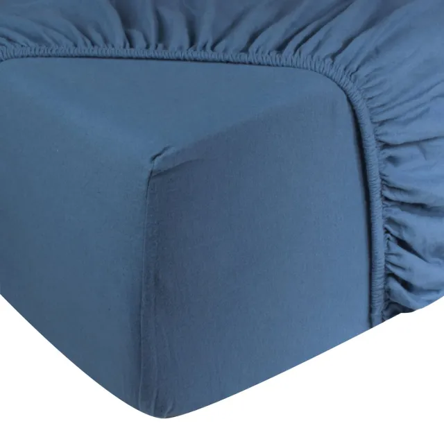 DoubleDry Hoeslaken Flanel 100% Zacht Katoen - Eenpersoons 90x200 cm - Rondom Elastiek - Petrol
