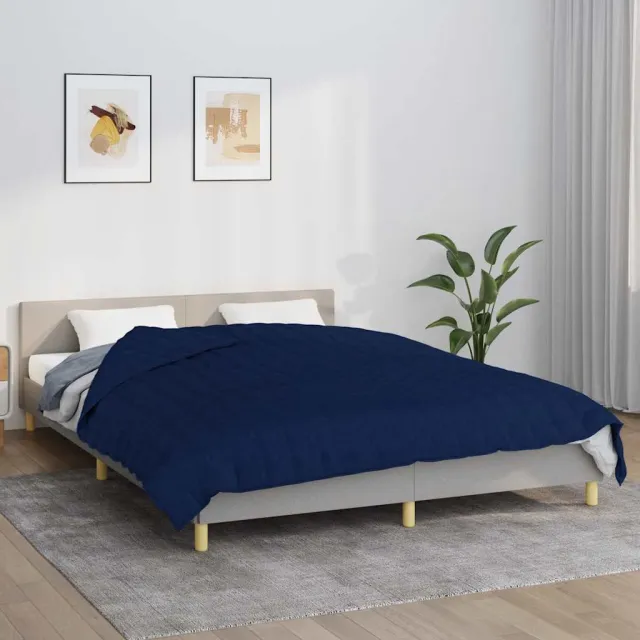 vidaXL Verzwaringsdeken 220x235 cm 15 kg stof blauw, foto 2