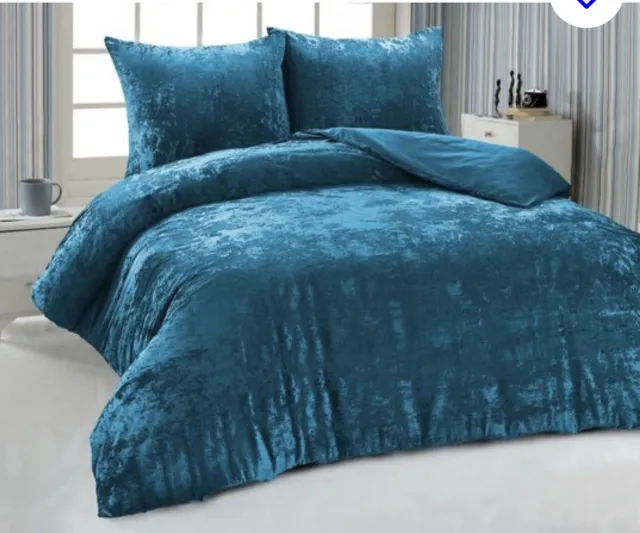 Home bedding Velvet Couture Dekbedovertrek - 240x200/220 cm - Velvet - Crushed VelVet- Petrol