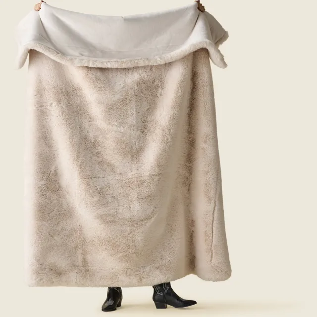 Plaids Cocooning - fleece deken - plaid - Fausse Fourrure Polar Bear Blanc - wit - Superzachte fleece - 200 cm x 150 cm