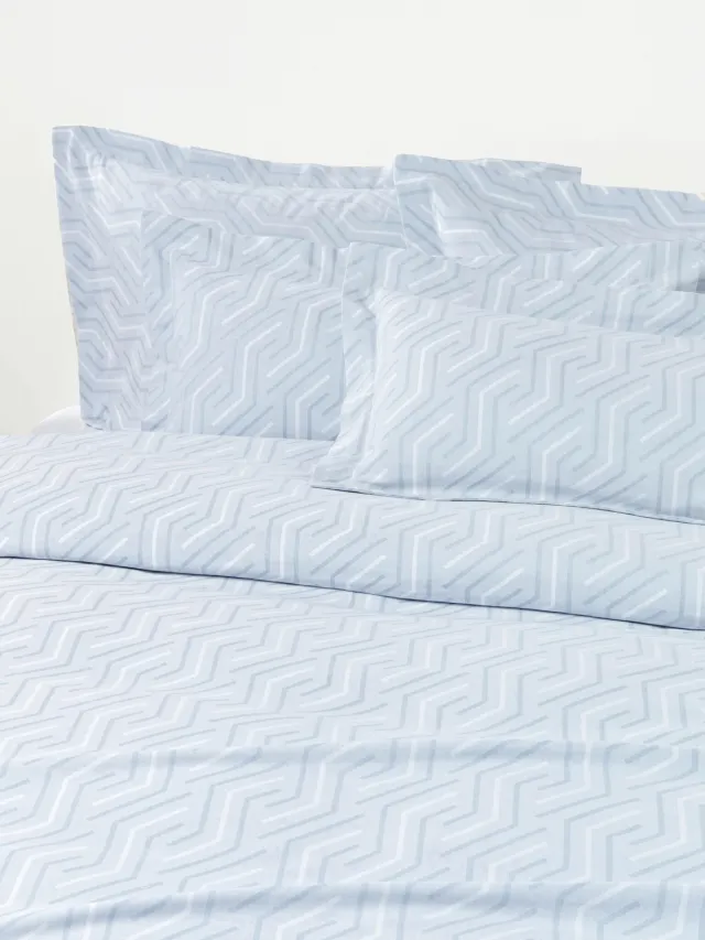 Westwing Collection Jacquard dekbedovertrek Aisha Lichtblauw
