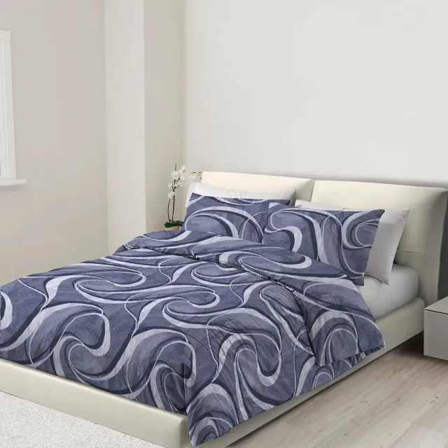 Ibenzoa Beddengoed Set van met Rits en Hoekbanden, Inclusief 2 Kussenslopen blauw