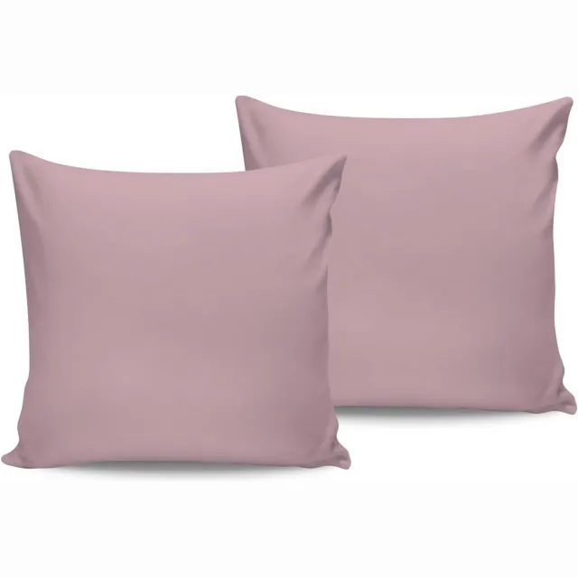 Whitney Luxe Satin Kussensloop Set (2 Stuks) - Lichtroze, 80x80 cm
