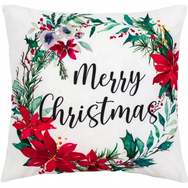 DOMAREX Kerst Kussenhoes 40x40 cm - Decoratieve Kransprint Multicolor