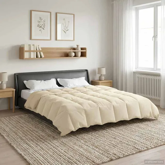 vidaXL Zomer Dekbed 200 x 240 cm Zomer Microfiber (100% polyester) Crème