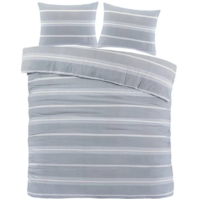 Slaaptextiel Flanel Dekbedovertrek Seefeld Blauw-2-persoons (200 x 200/220 cm) Groen