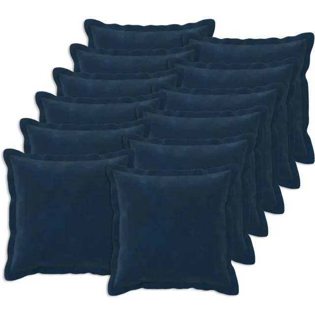 vidaXL Kussensloop 12 st HOUTEN Blauw 45 x 45 cm Microfiber Fleece