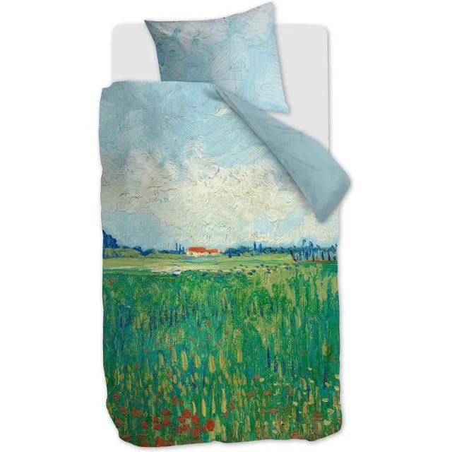 Beddinghouse x Van Gogh Museum Field With Poppies Dekbedovertrek - Groen