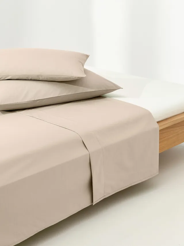 Westwing Collection Perkal katoenen laken Elsie Beige