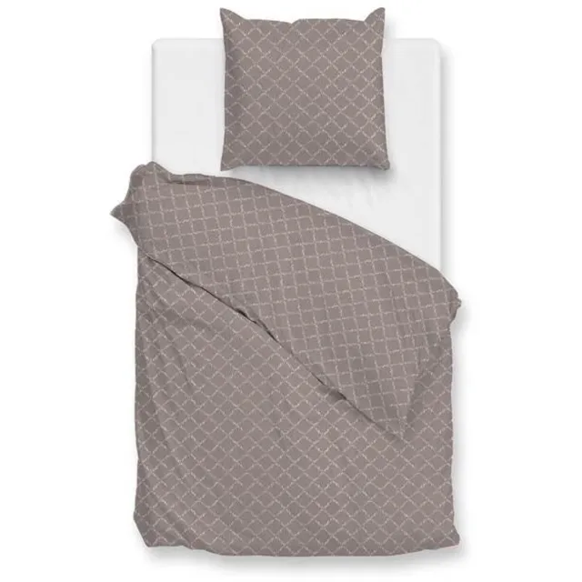 Zohome Dekbedovertrek Linea di Satinado - Paars - Dekbedhoes van 100% Katoen-Satijn - Ruiten - 1 sloop 60/70 cm