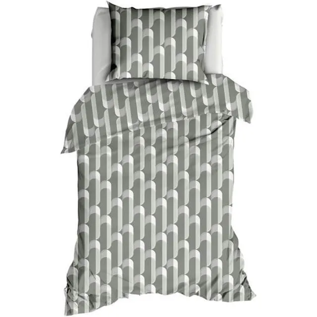 Satin d'Or Cyril Dekbedovertrek - Eenpersoons - 140x200/220 cm - Nordic Green