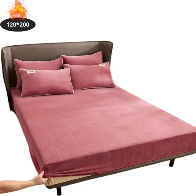 Livano Effen Hoeslaken - Beddengoed - Fitted Sheet - Bed - Slaapkamer - Rood 120x200