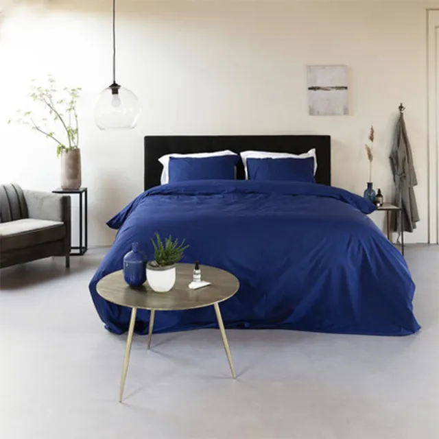 Dreamers Den Egyptisch Katoen effen - Marine Maat: 2-persoons (200 x 200/220 cm + 2 kussenslopen) (Dreamers Den) Marine Blauw