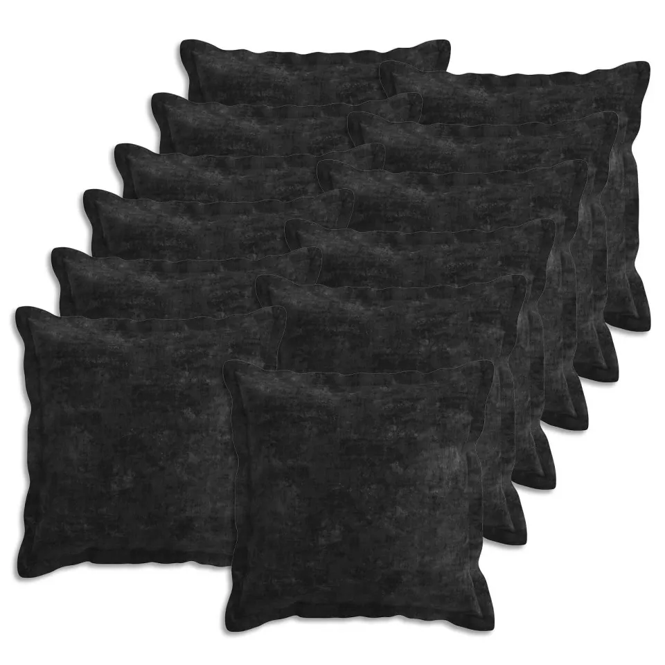 vidaXL Kussensloop 12 st HOUTEN Antraciet 40 x 40 cm Chenille Stof, foto 3