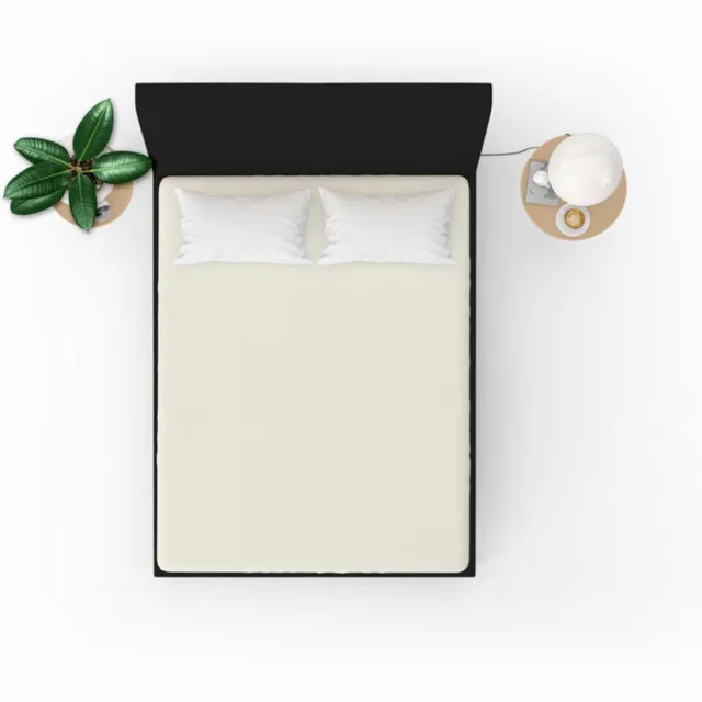 Suite sheets Topper Hoeslaken Jersey Crème Lits-Jumeaux - 180 x 200 cm
