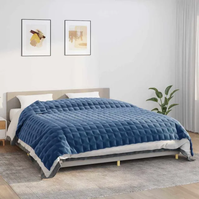 vidaXL Verzwaringsdeken 235x290 cm 15 kg stof blauw, foto 2
