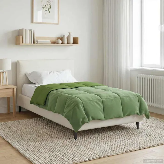 vidaXL Winter Dekbed 155 x 220 cm Winter Microfiber (100% polyester) Groen