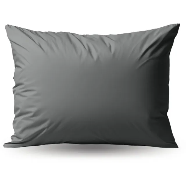 Zelesta Deluxe Percale Katoen Kussensloop Set Van 2 - Antraciet 80x80cm