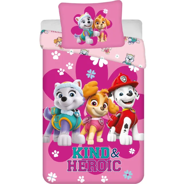 PAW Patrol Dekbedovertrek Heroic - 140 x 200 cm / 60 x 80 cm - Katoen Roze