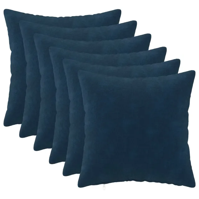 vidaXL Kussensloop 6 st HEERLEN Blauw 30 x 30 cm Microfiber Fleece