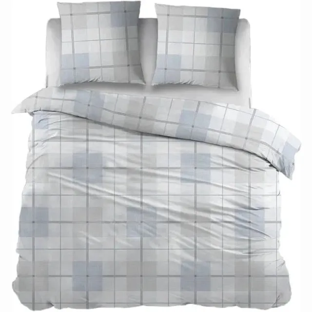 Sleepnight Dekbedovertrek Flanel Ivy Blauw - 140 x 200/220 cm + 1 kussensloop - [Blauw]