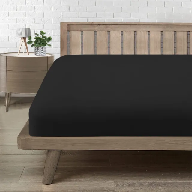 Ibenzoa Premium Microvezel Hoeslaken Set - 150x200 cm, Zwart