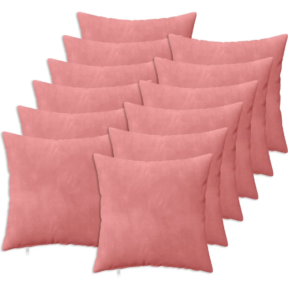 vidaXL Kussensloop 12 st HEERLEN Roze 50 x 50 cm fluweel