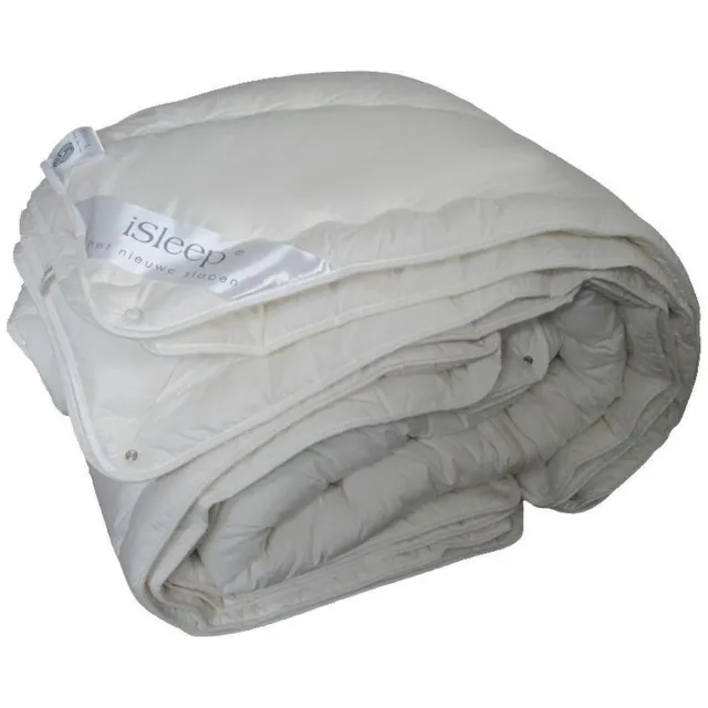 iSleep Wol 4-Seizoenen Partnerdekbed - 100% Wol - Tweepersoons - 200x200 cm Offwhite