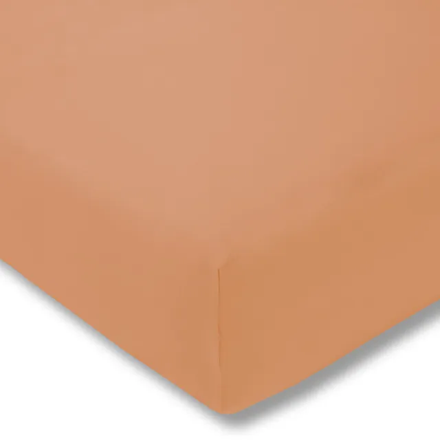 Estella 450-serie - Hoeslaken - Jersey van getwijnd garen - 150 x 200 cm - Abrikooskleurig