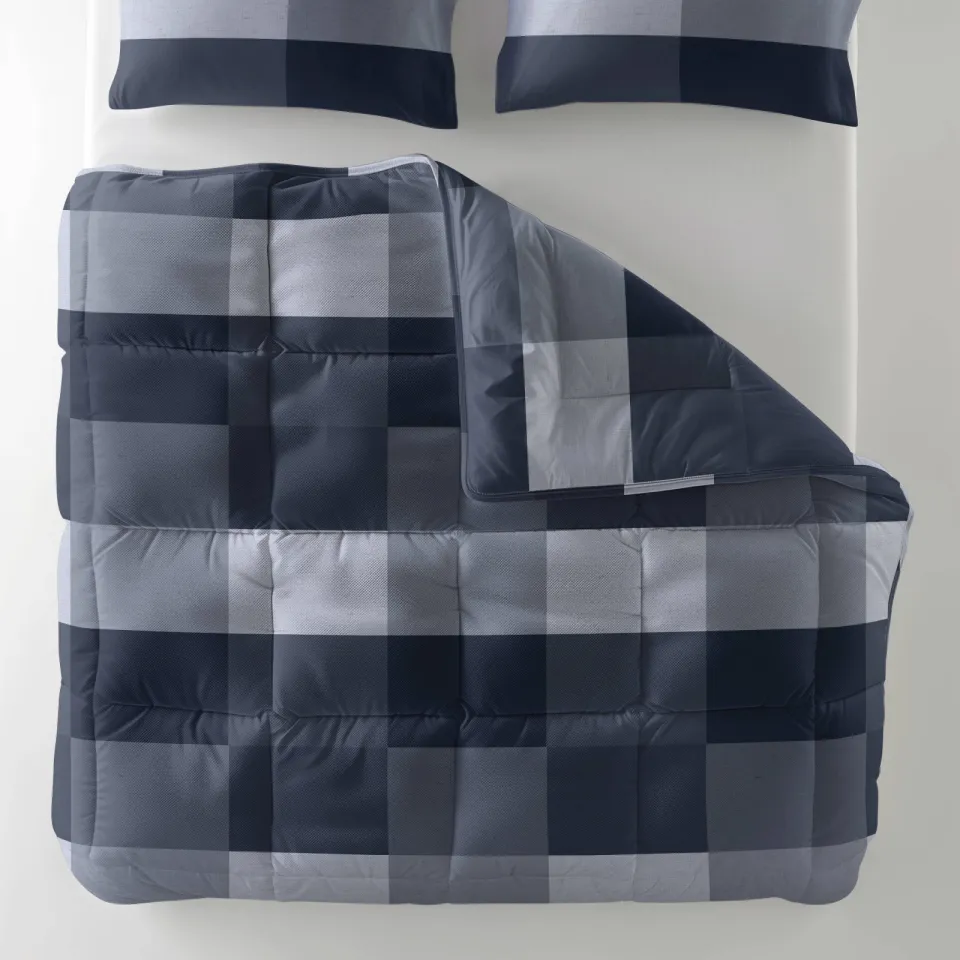 Sleeptime dekbed zonder overtrek Lazy wasbaar blauw print, foto 2