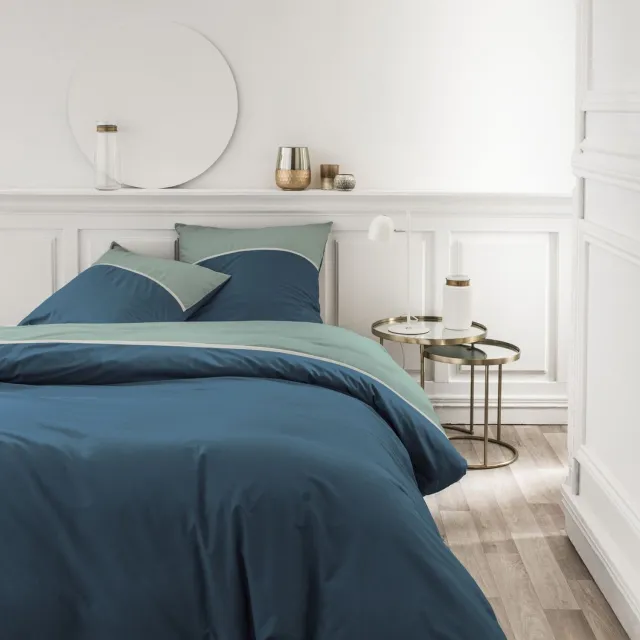 Today Set van perkal beddengoed BASIC, 220 x 240 cm - blauw
