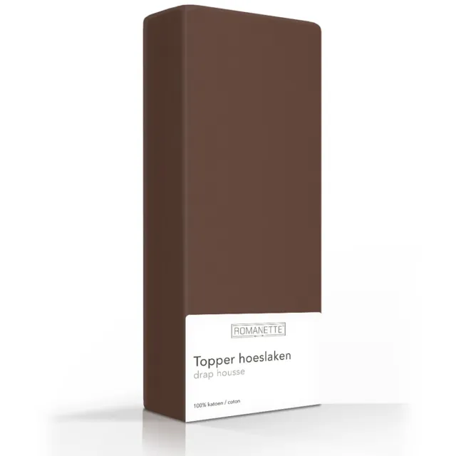 Romanette Luxe Verkoelend Katoenen Topper Hoeslaken - Taupe