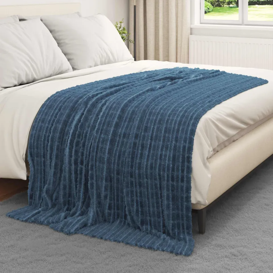 vidaXL Kleden 6 st Marineblauw 200 x 150 cm 4,5 kg Fleece, foto 3