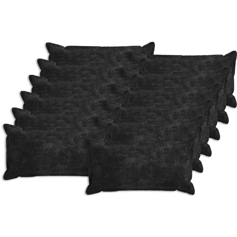 vidaXL Kussensloop 12 st HOUTEN Antraciet 40 x 80 cm Chenille Stof, foto 3