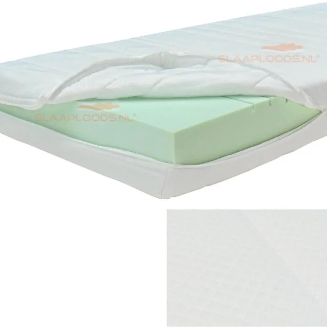 Slaaploods.nl Matrashoes Met Rits - Comfort - Anti Allergie - 160x210 cm - Hoogte 22 cm Wit