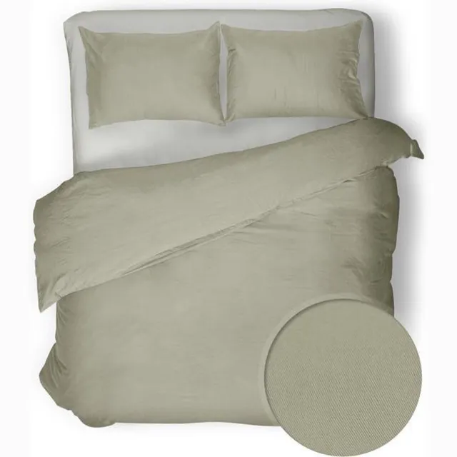 Yellow Velvet Touch Dekbedovertrek - Tweepersoons - 200x200/220 cm - Oxford Sand