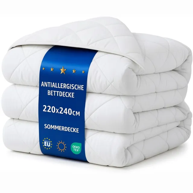 Amazinggirl Dekbed zonder overtrek 240 x 220 cm - zomerdekbed Gewatteerd en Microvezel dekbedden naar bed Dekbed 220 x 240 cm Oeko-Tex Wit