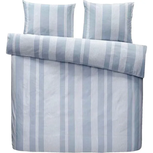Homéé® Homéé dekbedovertrekset chambray Lits-jumeaux 240x200/220 cm +2 slopen 100% percale Katoen silver blauw