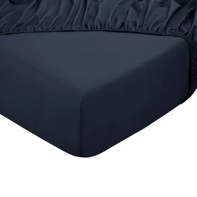 DoubleDry Hoeslaken 100% Natuurlijk Katoen - Tweepersoons 140x200 cm - Zacht & Ademend - Rondom Elastiek - Navy