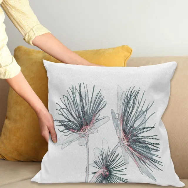 ABAKUHAUS Kussenhoes Xtray-Effekt Passiebloem – Dubbelzijdig bedrukt – 50x50 cm Blauw