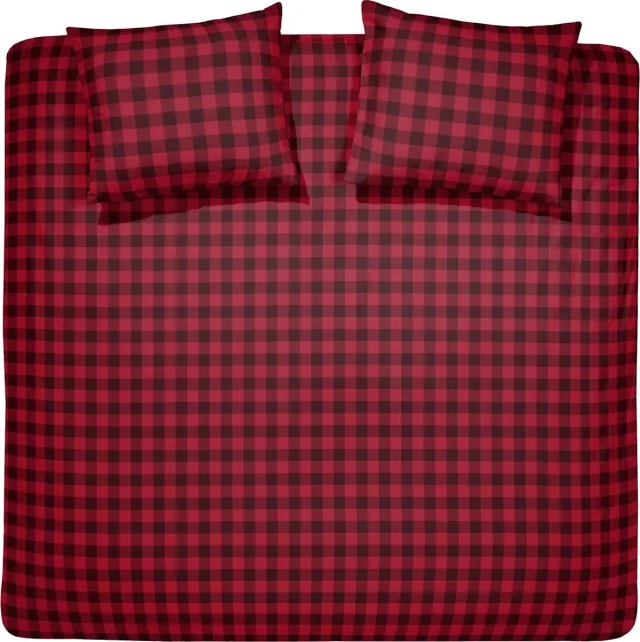 Damai Timber - Dekbedovertrek - Flanel - Rood, foto 2