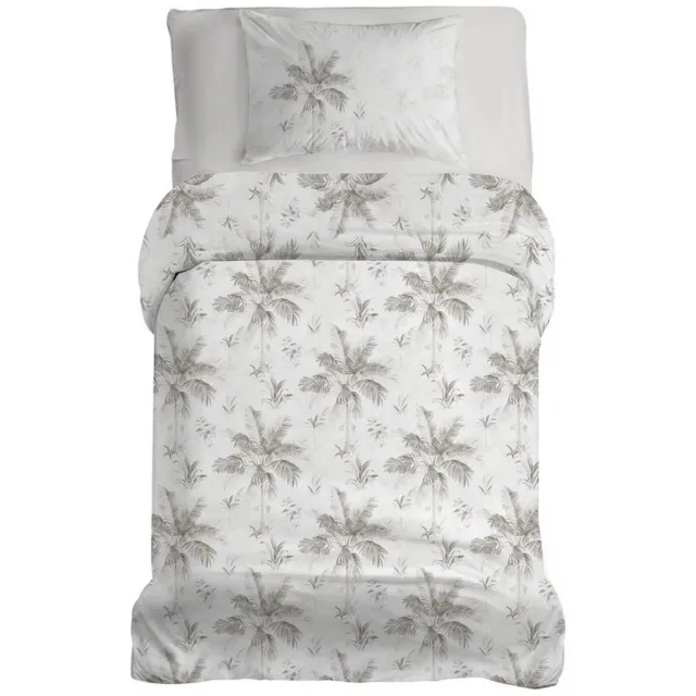 LINNICK Dekbedovertrek Katoen Renforcé Loretto - Beige - Dekbedovertrek 140x200/220cm - 100% Katoen - Eenpersoons - Dekbedovertrekken - Botanisch Dekbedovertrek