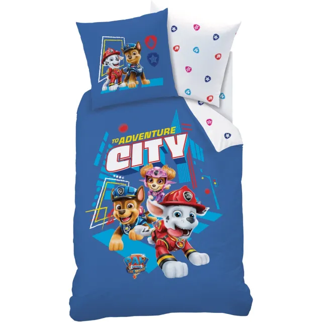 PAW Patrol Dekbedovertrek Adventure City - Eenpersoons - 140 x 200 cm - Katoen Blauw