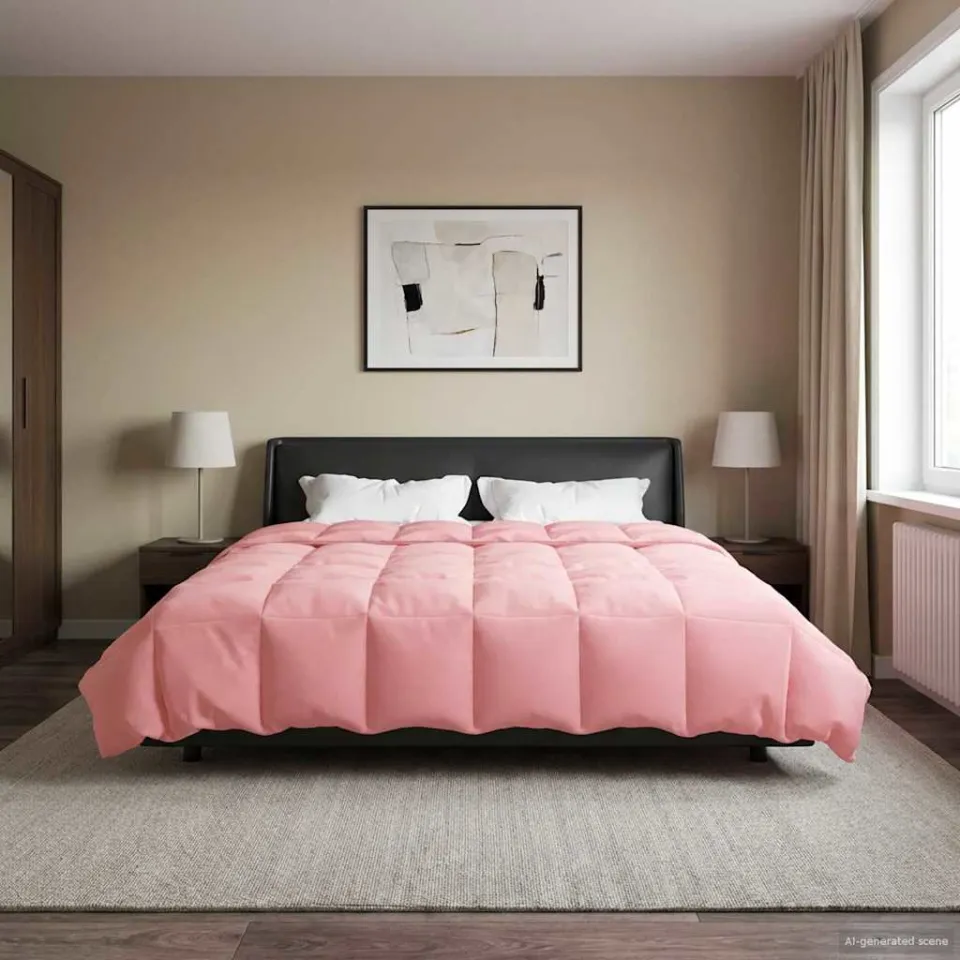 vidaXL Vol jaar dekbed 220 x 260 cm Microfiber (100% polyester) Roze, foto 4