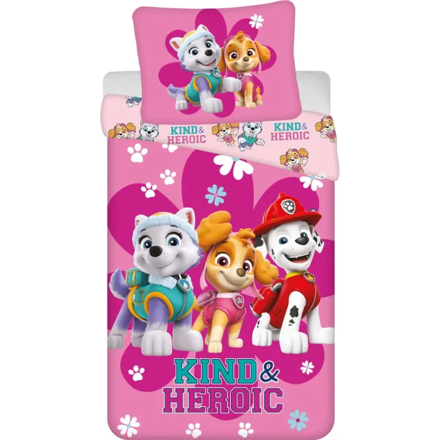 PAW Patrol dekbedovertrek Kind & heroic 140 x 200 cm - 70 x 90 cm - katoen Roze